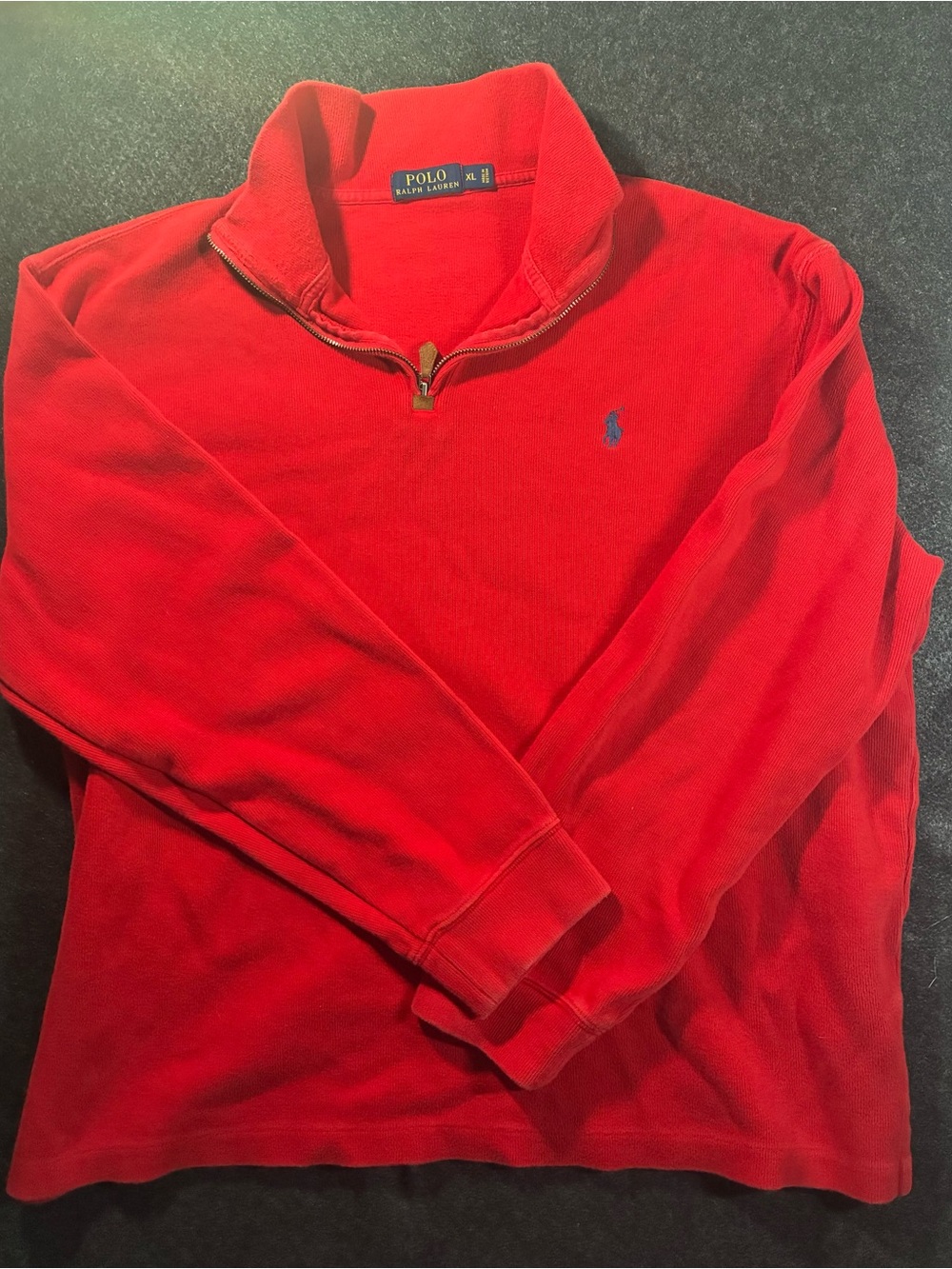 Ralph Lauren Red Half-Zip Pullover Sweater